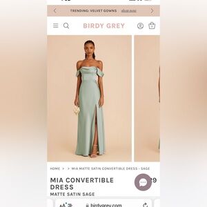 Mia Matte Satin Convertible Dress - Sage
XS